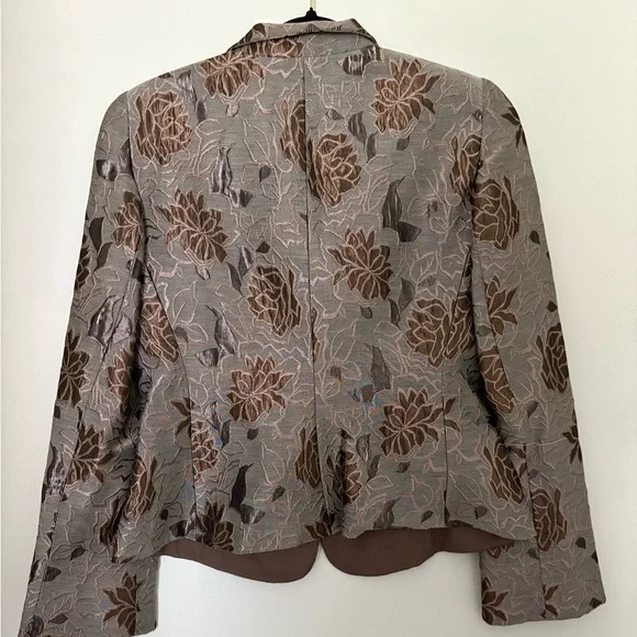 Giorgio Armani Blazer Floral Brown and Gray Floral Size 8 - Picture 3 of 5
